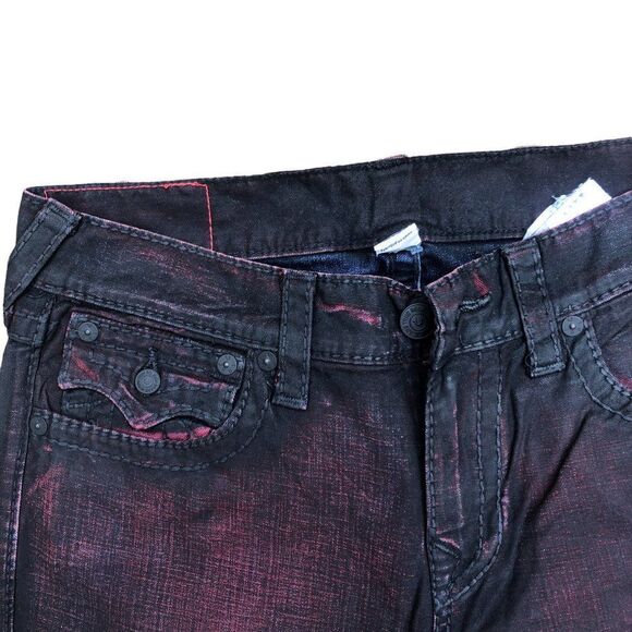 TRUE Religion Jeans Size 32 STRAIGHT Black/Red - Picture 9 of 9